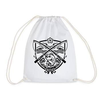 Angler Wappen japanisch - Turnbeutel - Weiß - Vorne