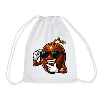 Cool Date Cartoon Comic Fruit Arabic Fruit - Drawstring Bag - white - Front
