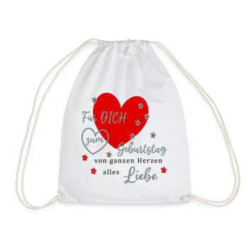 Für DICH zum Geburtstag Liebe - Turnbeutel - Weiß - Vorne