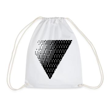 bold triangle design T-Shirt - Drawstring Bag - white - Front