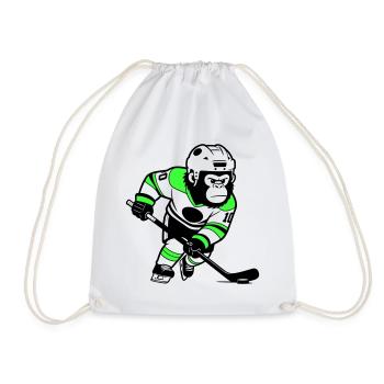 ijshockey gorilla - Drawstring Bag - white - Front