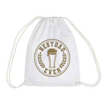 Best Dad Ever Beer Emblem for Dads - Drawstring Bag - white - Front