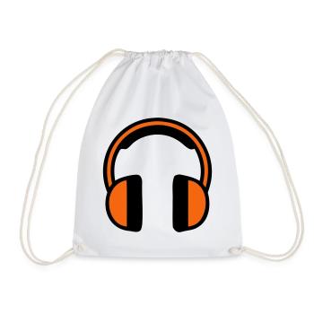 Hearing Protection Headphones Construction Site - Drawstring Bag - white - Front
