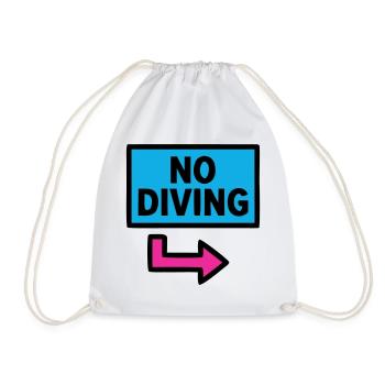 No Diving Schild Pool Retro - Turnbeutel - Weiß - Vorne