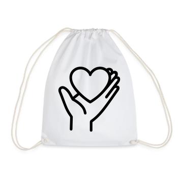 Main coeur - Sac de sport léger - blanc - Devant