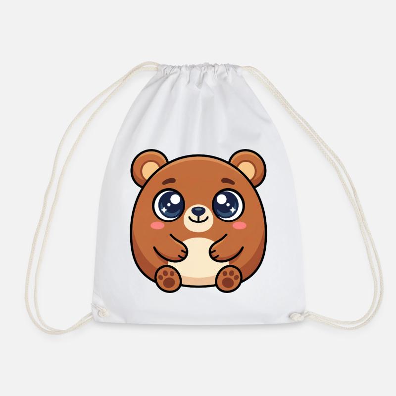 Kuschelbär mit großen funkelnden Augen - Turnbeutel - Weiß