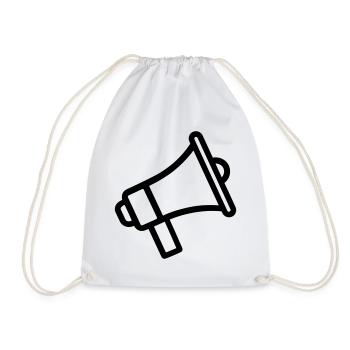 mégaphone - Sac de sport léger - blanc - Devant
