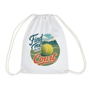 Find Me on the Court Retro Tennis - Turnbeutel - Weiß - Vorne