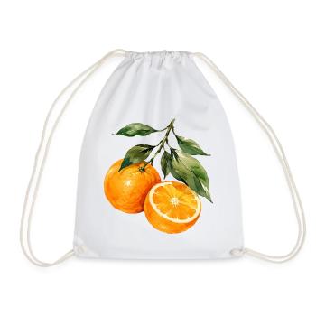 Orangen Aquarell Obstzweig - Turnbeutel - Weiß - Vorne