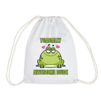 Toadally Awesome Dude - Drawstring Bag - white - Front