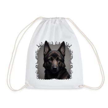 Dunkler Schäferhund  - Turnbeutel - Weiß - Vorne