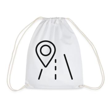 GPS-Straßennavigationslinien-Symbol - Turnbeutel - Weiß - Vorne