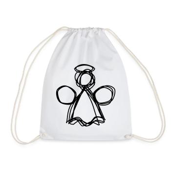 Weihnachtsengel handgezeichnet - Turnbeutel - Weiß - Vorne