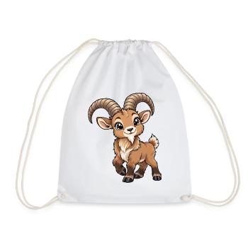 Steinbock Sternzeichen Kawaii - Turnbeutel - Weiß - Vorne