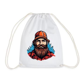 Lumberjack mit rotem Flanell - Turnbeutel - Weiß - Vorne