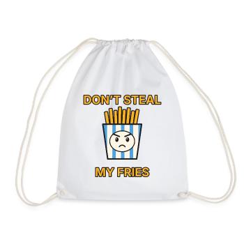 Pommes – Don’t steal my fries – lustiger Spruch - Turnbeutel - Weiß - Vorne