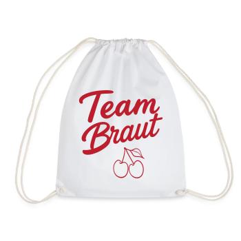 Team Braut! Kirsche - Turnbeutel - Weiß - Vorne