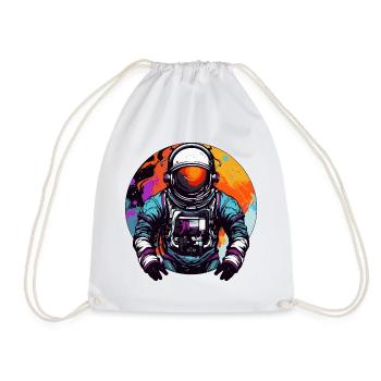 Astronaut im Weltall Bunt - Turnbeutel - Weiß - Vorne
