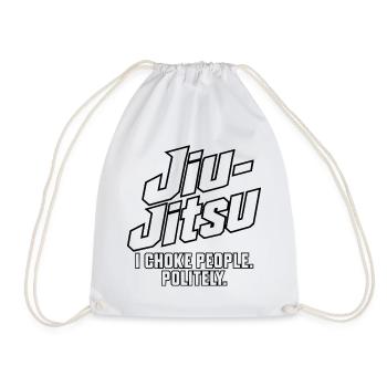 Jiu-Jitsu – ICH WÜRGE LEUTE. HÖFLICH. - Turnbeutel - Weiß - Vorne
