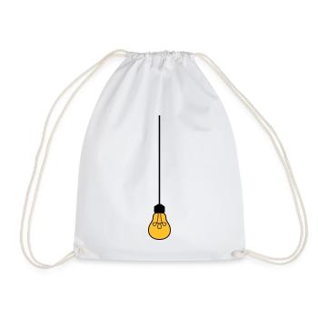 ceiling top cable hang light bulb light electricity id - Drawstring Bag - white - Front