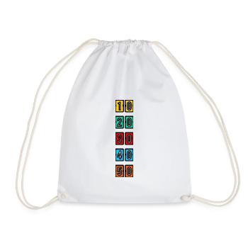 ANNIVERSARY. HAPPY BIRTHDAY. HAPPY BIRTHDAY. - Drawstring Bag - white - Front