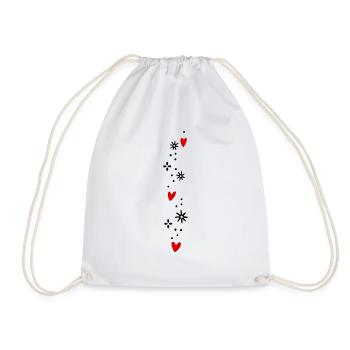 Coeurs Paillettes - Sac de sport léger - blanc - Devant