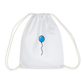 Blue balloon - Drawstring Bag - white - Front
