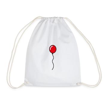 Red Balloon Gift Idea - Drawstring Bag - white - Front