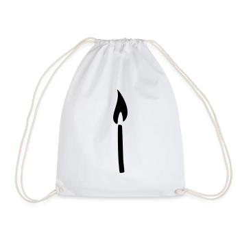 Match Candle - Drawstring Bag - white - Front
