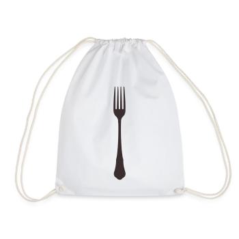 Fork Silhouette - Drawstring Bag - white - Front