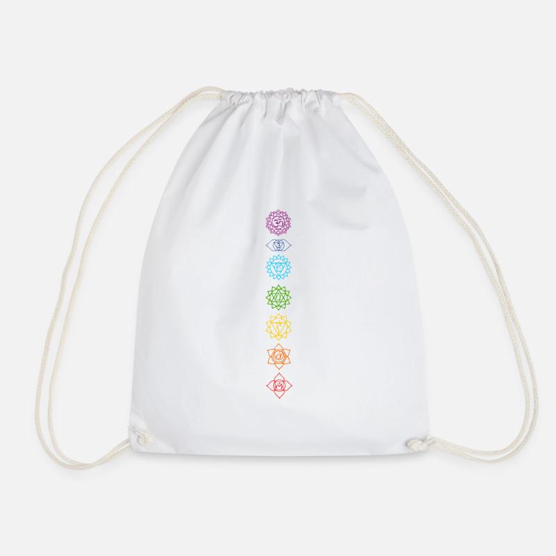 Chakras - Drawstring Bag - white