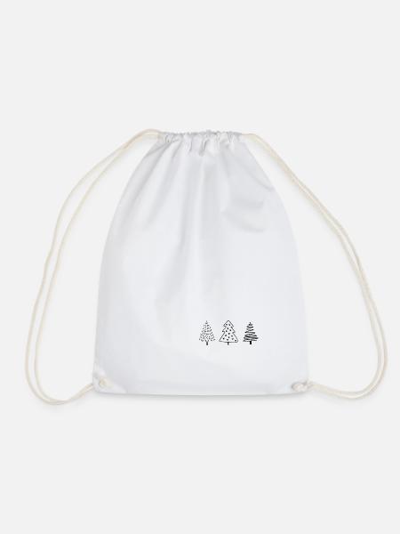 Tännchen, Tannen, Trees, Christmas - Drawstring Bag - white