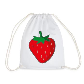 strawberry - Drawstring Bag - white - Front