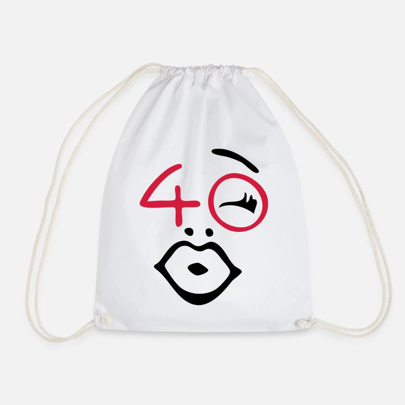 Wow, finally 40! - Drawstring Bag - white