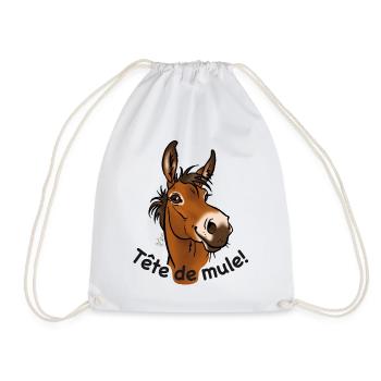 Mule, Tête de mule! (texte noir) - Sac de sport léger - blanc - Devant