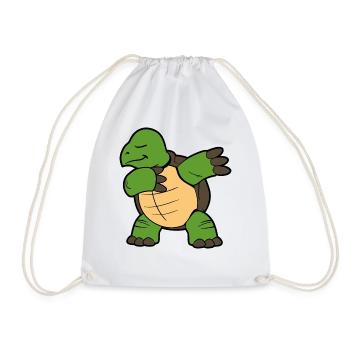 Dabbing Dab Dancing tortoise turtle - Drawstring Bag - white - Front
