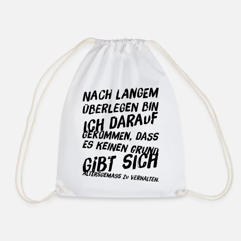 altersgemäß Verhalten - Turnbeutel - Weiß