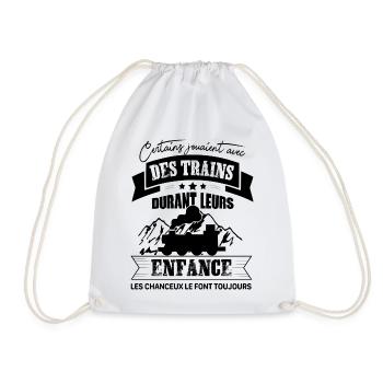 Train Shirt • Conducteur Train • Chanceux Cadeaux - Sac de sport léger - blanc - Devant