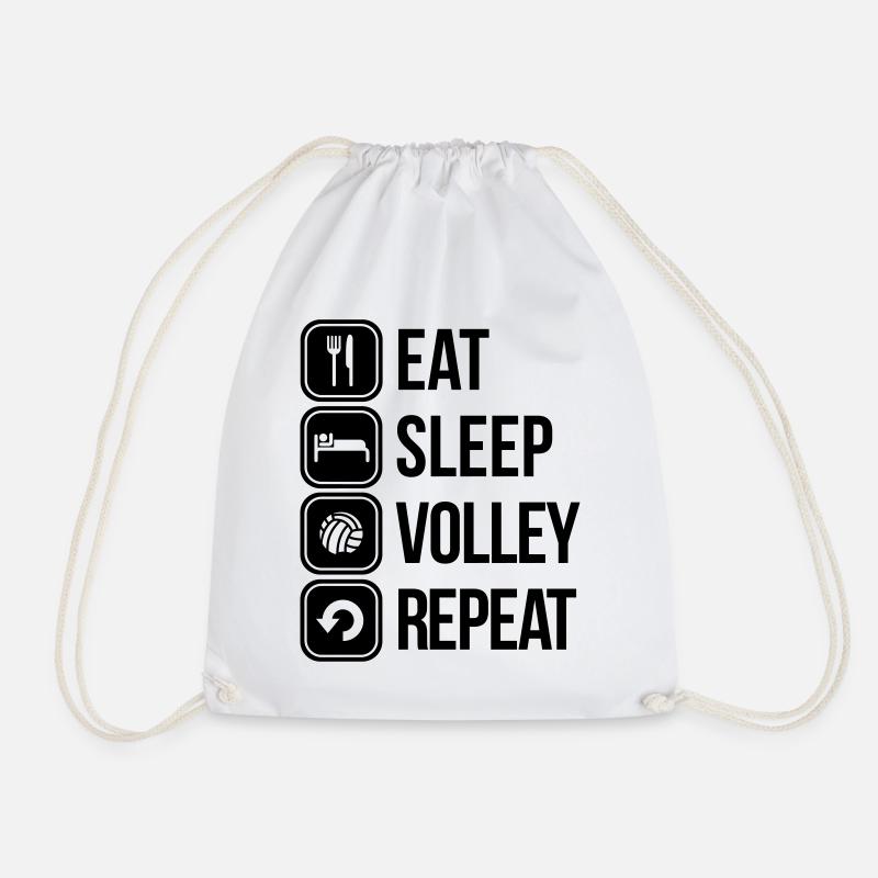 eat sleep volley repeat - Turnbeutel - Weiß