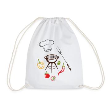 Grill Master Grill Grill Chef's Hat - Drawstring Bag - white - Front
