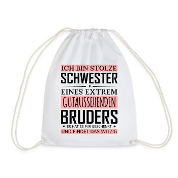Stolze Schwester - Turnbeutel - Weiß - Vorne