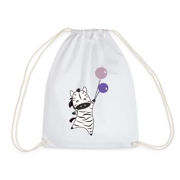 Le ballon zèbre fait voler des animaux amusants pour les enfants - Sac de sport léger - blanc - Devant