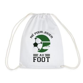 Né pour jouer au foot - Sac de sport léger - blanc - Devant