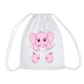 Bébé Éléphant Porter Drôle Rose Bébé Éléphant - Sac de sport léger - blanc - Devant
