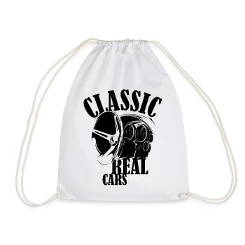 classic real cars illustration symbol cars logo - Drawstring Bag - white - Front