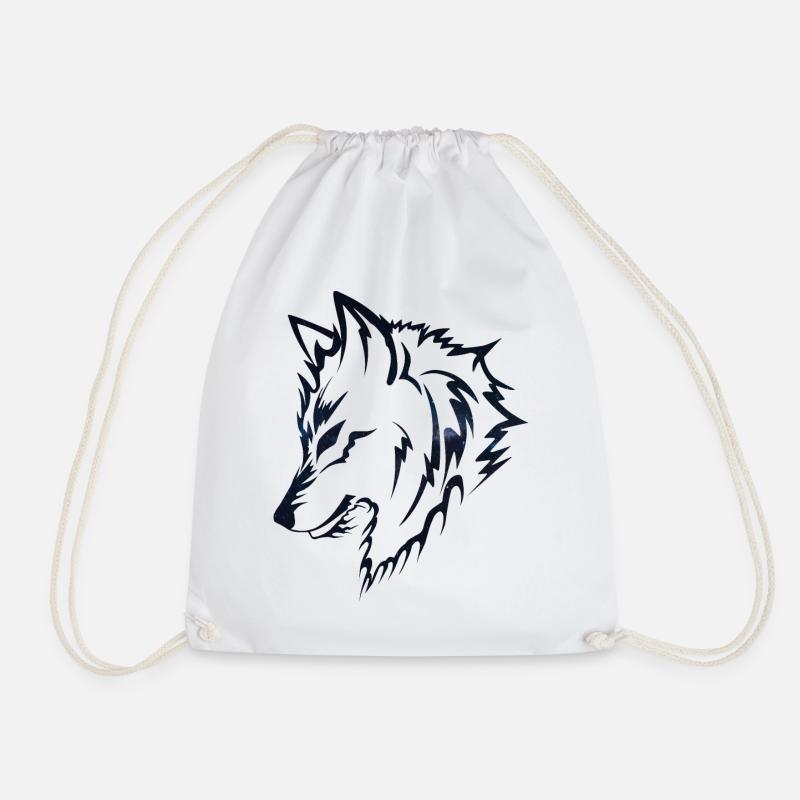 Wolf silhouette Galaxy - Turnbeutel - Weiß