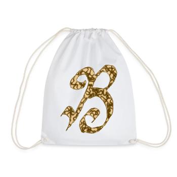 B / Initial - Drawstring Bag - white - Front