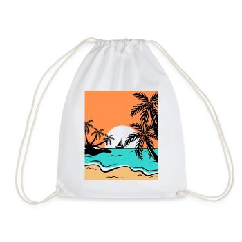 Sérénité tropicale au coucher de soleil - Sac de sport léger - blanc - Devant