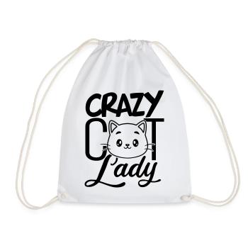 Fille folle de chat - Sac de sport léger - blanc - Devant