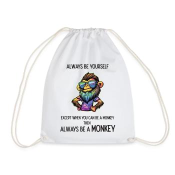 Always Be a Monkey - Drawstring Bag - white - Front